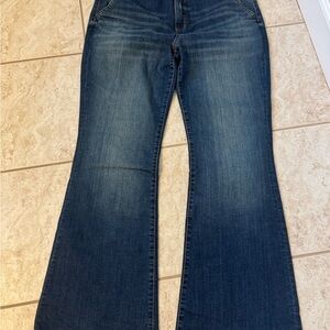 Kut from the Kloth Dark Blue Ana High Rise Flare Jeans
